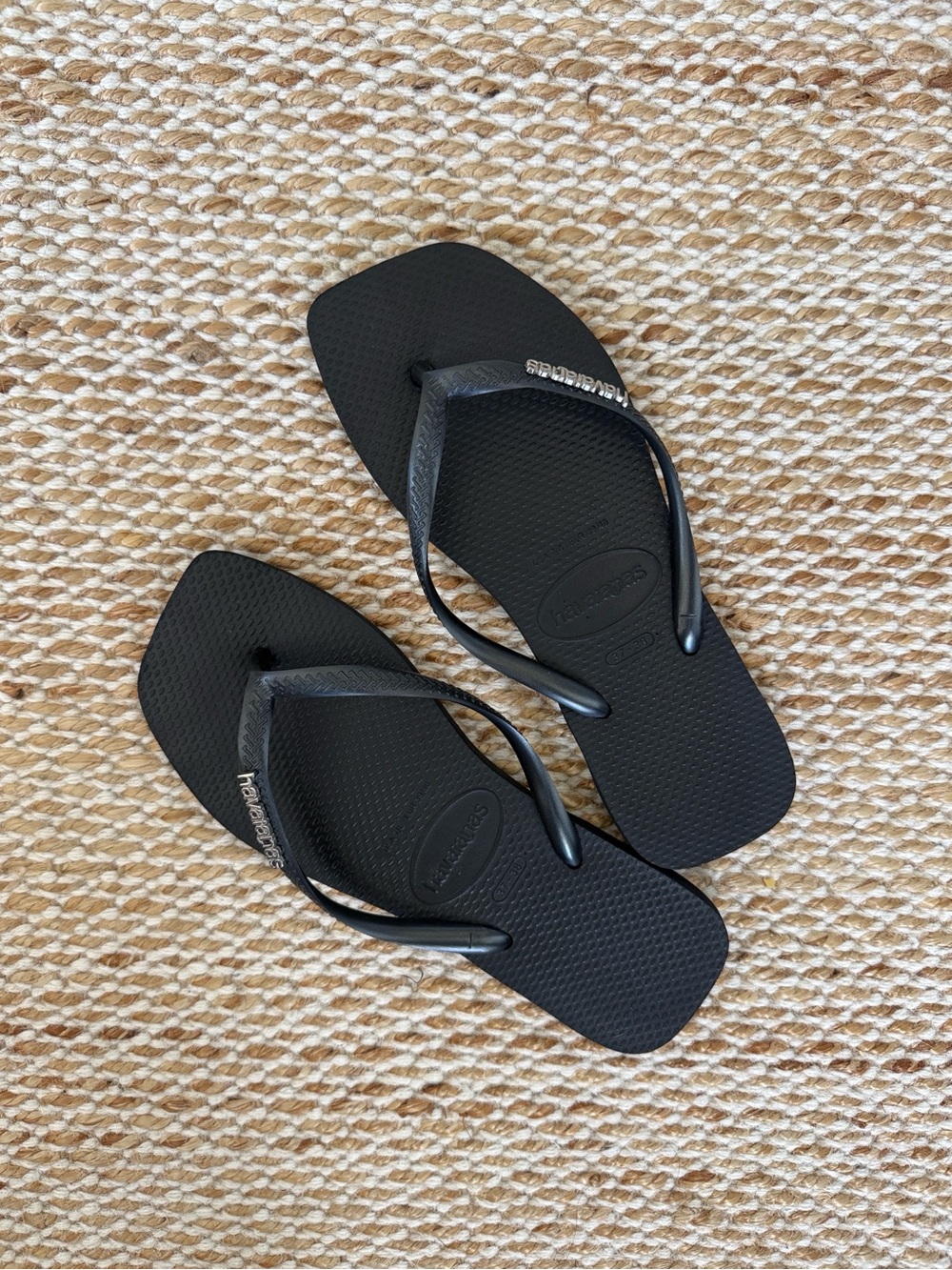 Havaianas Square Black Logo Flip Flops